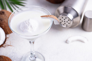 Coconut Margarita cocktail with ice cream