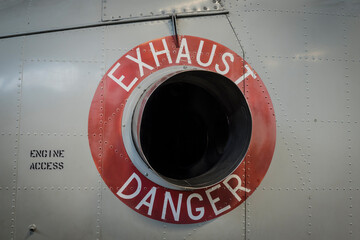 exhaust pipe of an old helicopter