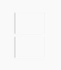 Horizontal frame mockup 7:5, 70x50, A4, A3, A2, A1 landscape. Set of two thin white frames. Gallery wall mockup, set of 2 frames. Clean, modern, minimalist, bright.