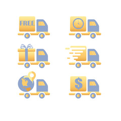 Vector graphic illustration of truck delivery service icon template