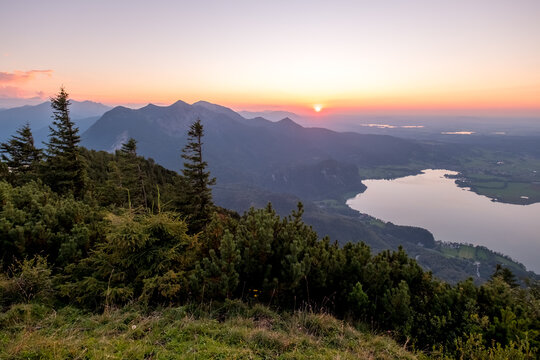 Sunset at Mount Jochberg in the Bavarian Alps