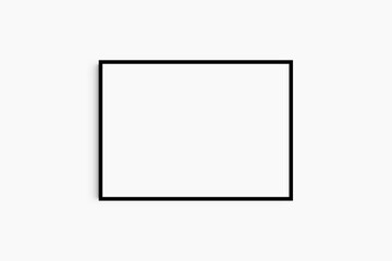 Horizontal frame mockup 7:5, 70x50, A4, A3, A2, A1 landscape. Single black frame mockup. Clean, modern, minimalist, bright. - obrazy, fototapety, plakaty