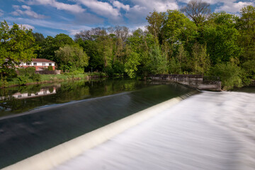 Barrage of the Leine in Hanover in spring