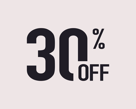 Discount Label up to 30% off. Sale and Discount Price Sign or Icon. Sales Design Template. Shopping and Low Price Symbol. Vector Template Design Illustration