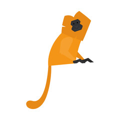 Isolated flat design of a cute monkey Vector