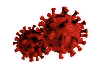 Coronavirus illustration on white isolated background.3d rendering.