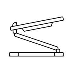 laptop stand line icon vector illustration