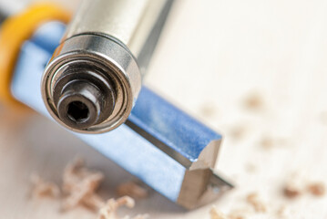Copying the router bit. Cutter for trimming wooden edges. Copy-milling tool with steel bearing....