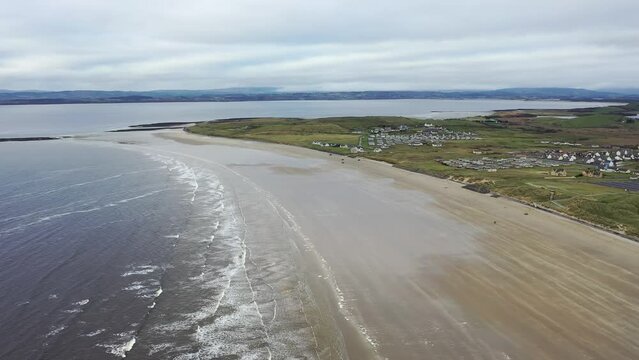Flying above Rossnowlagh Beach in County Donegal, Ireland