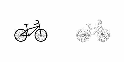 Bicycle vector icon on white background.