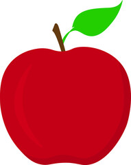 red apple with leaf isolated vector 