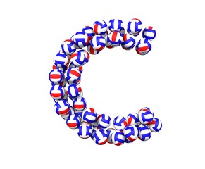 Volley Ball Themed Font Letter C