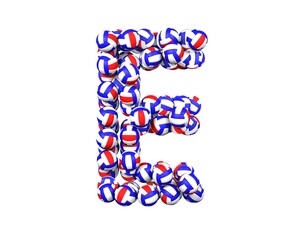 Volley Ball Themed Font Letter E