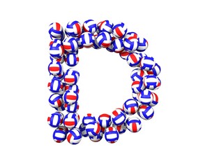 Volley Ball Themed Font Letter D