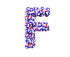 Volley Ball Themed Font Letter F