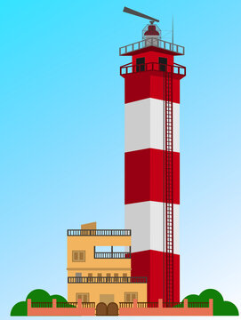 Chennai Lighthouse On A Sky Background Vector 