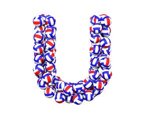 Volley Ball Themed Font Letter U