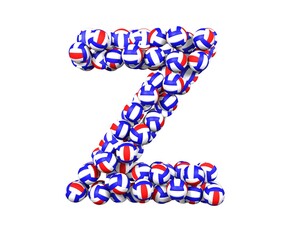 Volley Ball Themed Font Letter Z
