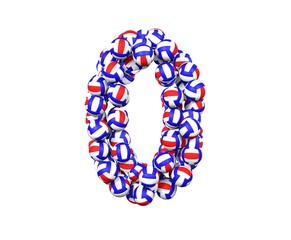 Volley Ball Themed Font Number 0