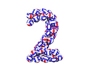 Volley Ball Themed Font Number 2