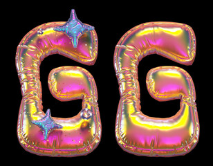 Golden Balloon font. Letter G