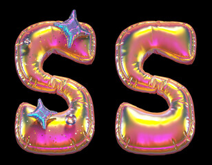 Golden Balloon font. Letter S