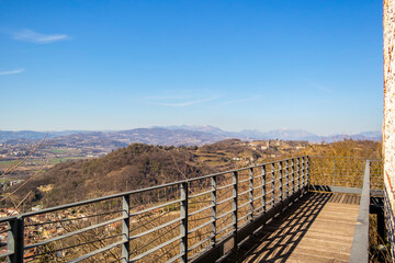 Fototapeta na wymiar View from Romeo's castle in Montecchio Maggiore, Vicenza - Italy