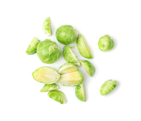 Brussels Sprouts Isolated, Brassica Oleracea Cabbage