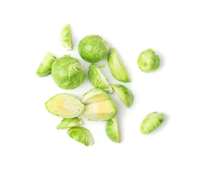 Deurstickers Brussels Sprouts Isolated, Brassica Oleracea Cabbage © ange1011