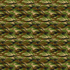 Seamless classic green colored stains camouflage pattern illustration.