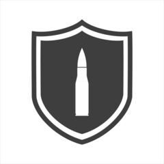 bullet icon. Weapon ammo sign. vector illustration.