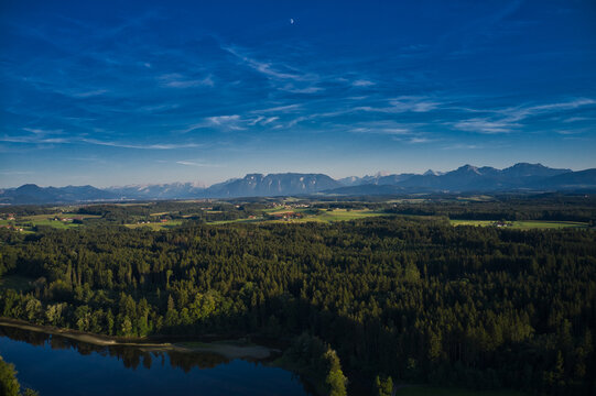 bavarian lake and the alps