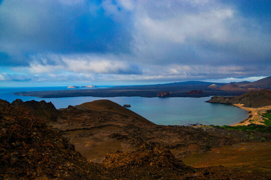 The volcanic landscape of Bartolom&eacute; island in the Galapagos Archipelago