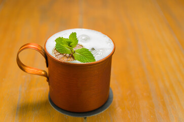 Delicious Moscow Mule drink copper cup