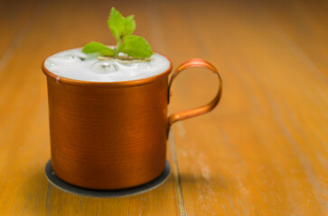 Delicious Moscow Mule drink copper cup