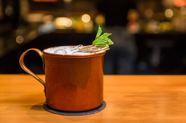 Delicious Moscow Mule drink copper cup