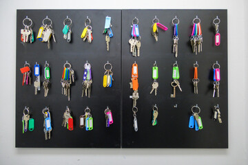 on a key board hang many different keys