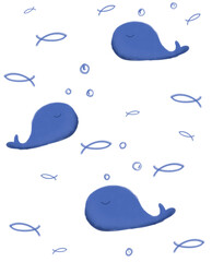 water splash blue whale swimming with fish