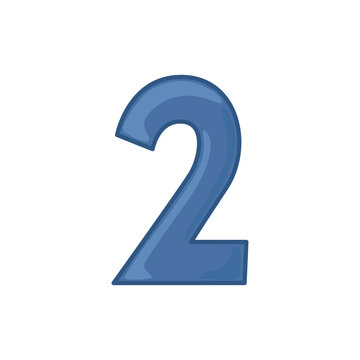 Number 2 font alphabet. Vector illustration of Arabic numerals number 2.