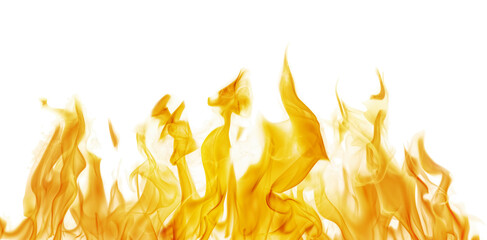 orange flame stripe with hot sparks isolated on white