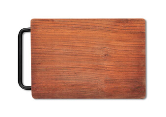 Empty wooden board isolated over white background with copy space