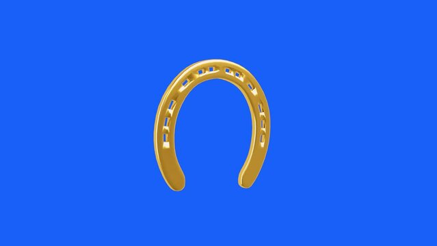 golden horseshoe rotating render 3d