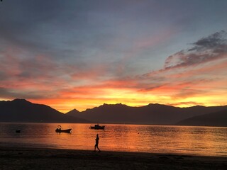 Fototapeta premium sunset on the lake