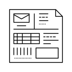 invoice paper list line icon vector illustration