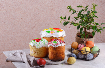 Traditional Ukrainian and Russian Easter cake kulich