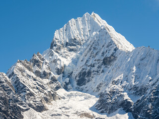 Mountain theatre in Himalaya in sunshine day in Nepal