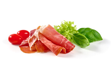 Jamon, jerked meat, isolated on white background. High resolution image.