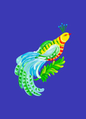 Yellow cuckoo.Petrykivka style