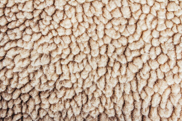 Backdrop close-up photo texture of light brown colored lining fur material.