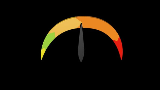 Energy gauge and pointer moving. 3d animation